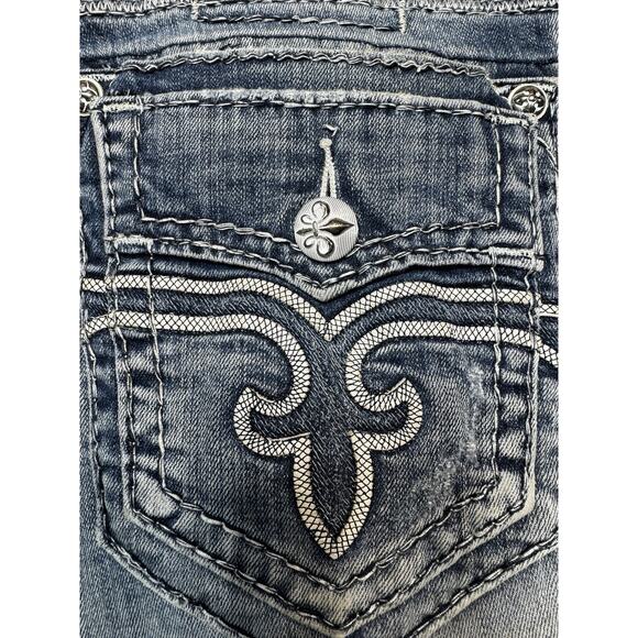 Rock Revival Pierre Distressed Denim Shorts Size 44 Men’s Y2K Revival Grunge - Picture 6 of 12